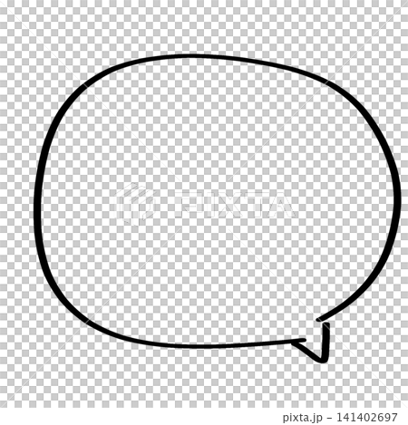 Hand-drawn style speech bubble illustration (rounded square, speech bubble on the right) 141402697