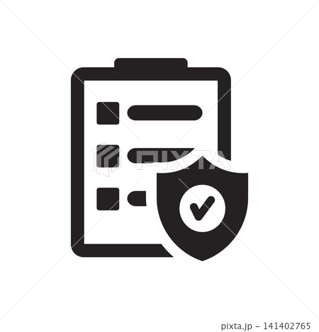 Secure Checklist Icon With Shield and Checkmark Representing Compliance Secure Checklist Icon With Shield and Checkmark Representing Compliance 141402765