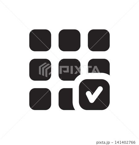 App Grid Icon With Check Mark Highlighting Selection App Grid Icon With Check Mark Highlighting Selection 141402766