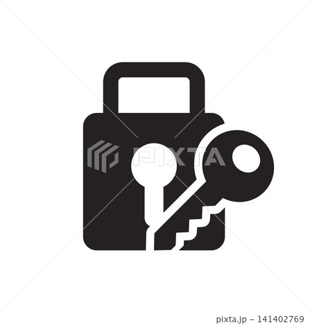 Secure Lock And Key Icon Representing Access 141402769
