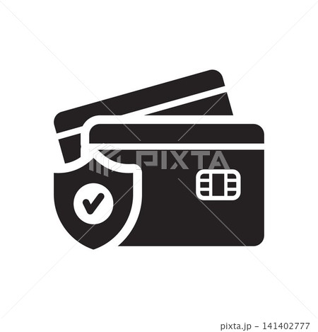 Secure credit card payment icon symbolizing payment security and fraud protection. Secure credit card payment icon symbolizing payment security and fraud protection. 141402777