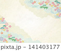 梅と霞の和風背景 141403177