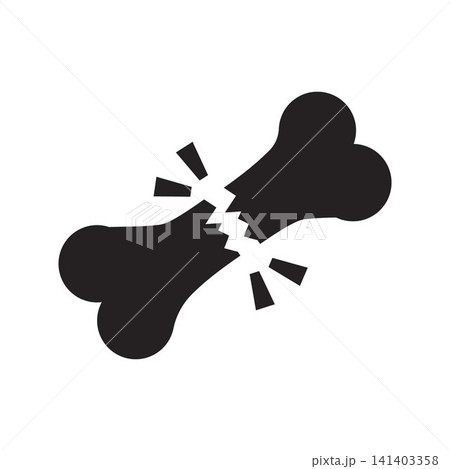 Broken Bone Fracture Icon Vector for Orthopedic Injury and Medical Healthcare Broken Bone Fracture Icon Vector for Orthopedic Injury and Medical Healthcare 141403358