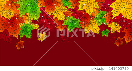 秋の紅葉が彩る装飾的な背景 秋の紅葉が彩る装飾的な背景 141403739