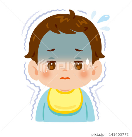 悪寒で震える男の子の赤ちゃん 上半身イラスト 悪寒で震える男の子の赤ちゃん 上半身イラスト 141403772