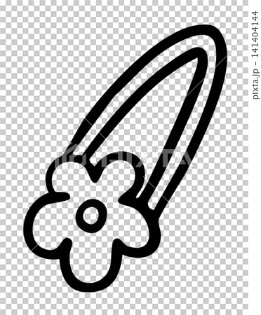 Hand drawn flower hair pin outline for girls, women, home, house, girly element, stickers, what's in my bag, fashion, hair accessory, brooch, pin, department store, online shopping, grocery shop 141404144