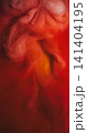 Smoke veil. Defocused flow. Hot color paint storm red orange flow. Vivid pigment drop dissolve mix swirl splash blur abstract background. 141404195
