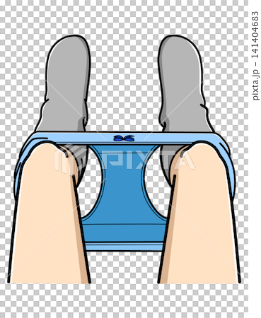 An image illustrating the state of putting your legs through the leg openings of the shorts. An image illustrating the state of putting your legs through the leg openings of the shorts. 141404683