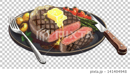 バターを乗せたジューシーなステーキ - 2 バターを乗せたジューシーなステーキ - 2 141404948