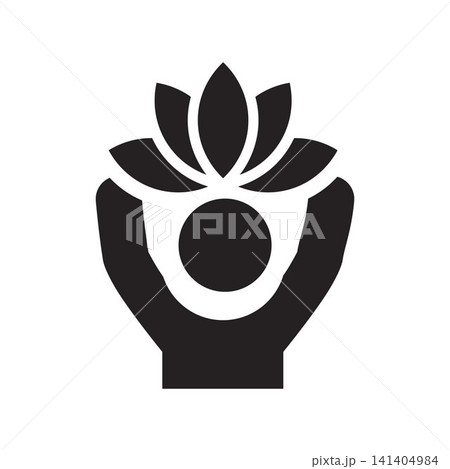The Mindfulness icon, featuring a figure holding a lotus flower. The Mindfulness icon, featuring a figure holding a lotus flower. 141404984