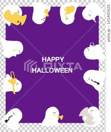 Halloween band ghost frame background, vector graphic for concert and music lesson flyers. Halloween band ghost frame background, vector graphic for concert and music lesson flyers. 141405028
