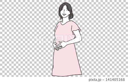 插圖描繪了一位站立的女性,代表懷孕初期。 插圖描繪了一位站立的女性,代表懷孕初期。 141405168