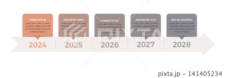 Business Timeline Infographic Template With Five Steps Business Timeline Infographic Template With Five Steps 141405234