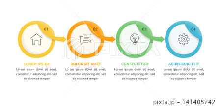 Four Steps Process Business Infographic Template Four Steps Process Business Infographic Template 141405242