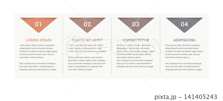 Business Infographic Horizontal Template With Four Steps or Options Business Infographic Horizontal Template With Four Steps or Options 141405243