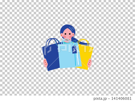 享受購物的婦女的例證 141406081