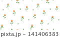 Seamless vector pattern with vintage floral small motifs, cute red flowers on white background, tiny repeating backdrop 141406383