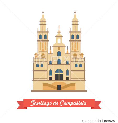 Santiago de Compostela cathedral in Spain. 141406620
