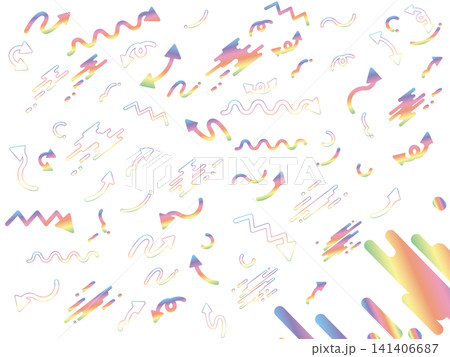 ポップな矢印とメンフィス柄あしらいセット ポップな矢印とメンフィス柄あしらいセット 141406687
