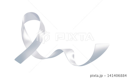 White awareness ribbon isolated on background. Satin ribbon symbol for support, cancer awareness, lung cancer concepts. 3d render. White awareness ribbon isolated on background. Satin ribbon symbol for support, cancer awareness, lung cancer concepts. 3d render. 141406884