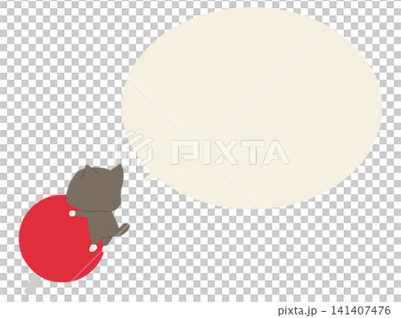 画鋲に乗るハチワレ猫。吹き出し付き 画鋲に乗るハチワレ猫。吹き出し付き 141407476