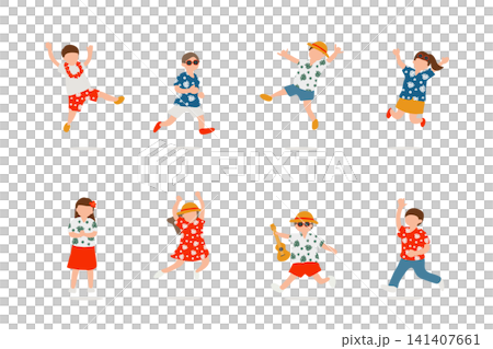 8個孩子穿著夏威夷傳統服飾,享受夏日時光。 8個孩子穿著夏威夷傳統服飾,享受夏日時光。 141407661