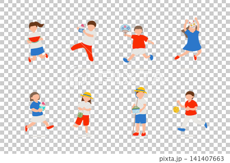 A set of 8 children to enjoy summer festivals and summer games. A set of 8 children to enjoy summer festivals and summer games. 141407663