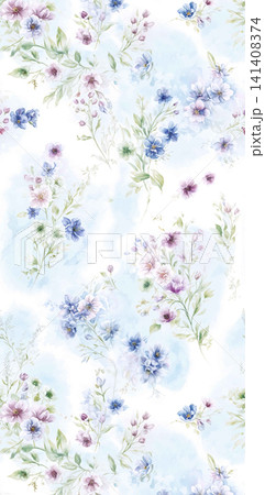 Muted Neutral Watercolor Magnolia and Ditsy Floral Seamless Pattern Collection Muted Neutral Watercolor Magnolia and Ditsy Floral Seamless Pattern Collection 141408374