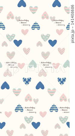 Soft Pastel Watercolor Floral Lace Border and Ornate Square Print Pattern Collection 141408686