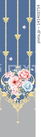 Soft Pastel Watercolor Floral Lace Border and Ornate Square Print Pattern Collection Soft Pastel Watercolor Floral Lace Border and Ornate Square Print Pattern Collection 141408754