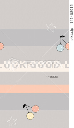 Cute Pastel Cartoon Baby Animal and Simple Striped Seamless Pattern Collection Cute Pastel Cartoon Baby Animal and Simple Striped Seamless Pattern Collection 141408916