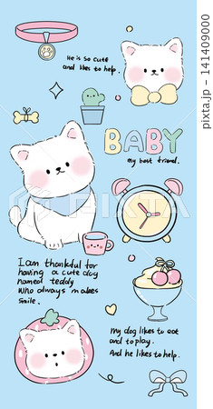 Cute Pastel Cartoon Baby Animal and Simple Striped Seamless Pattern Collection Cute Pastel Cartoon Baby Animal and Simple Striped Seamless Pattern Collection 141409000