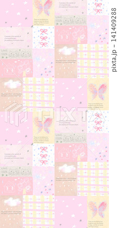 Cute Hand Drawn Cartoon Dog Animal and Festive Scene Seamless Pattern Collection 141409288