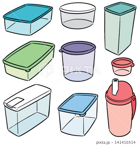 vector set of plastic container vector set of plastic container 141410314