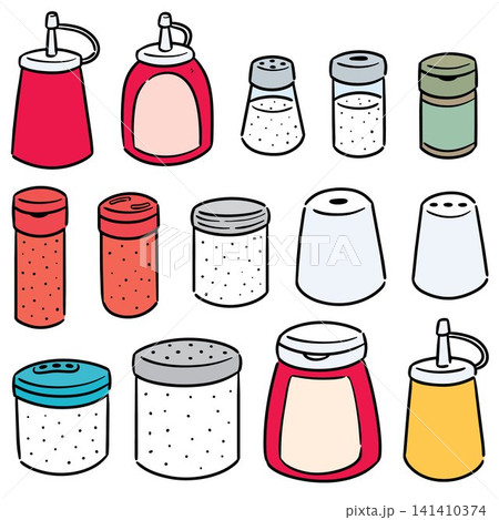 vector set of condiment bottle vector set of condiment bottle 141410374