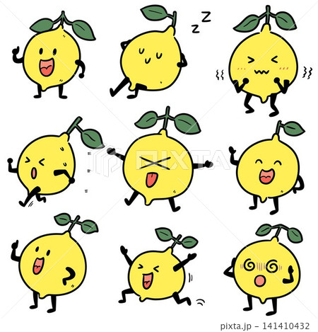 Hand drawn illustration of lemon Hand drawn illustration of lemon 141410432