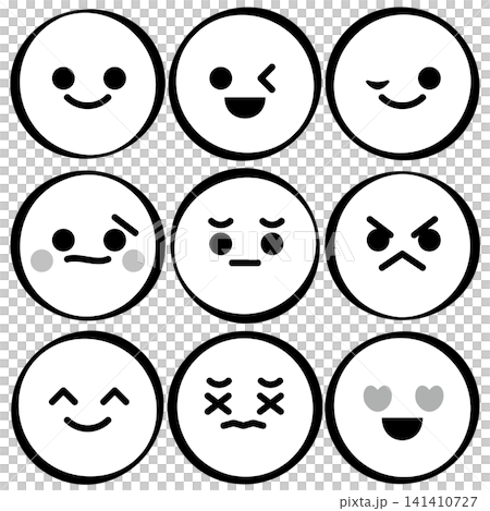 Simple facial expression icon set Simple facial expression icon set 141410727