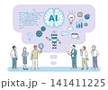 AIを利用し学ぶ人々のイメージ ベクターイラスト AIを利用し学ぶ人々のイメージ ベクターイラスト 141411225