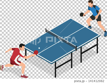 Athletes competing in table tennis match Athletes competing in table tennis match 141412082