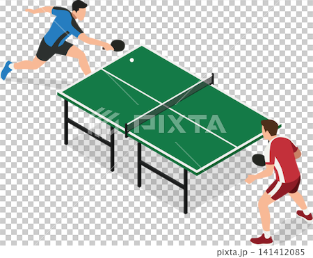Two players playing ping pong Two players playing ping pong 141412085