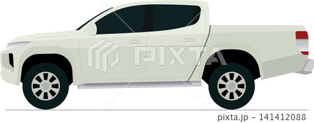 Twin cabin pickup truck flat side view 141412088