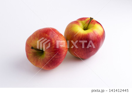 Apples on a white background. A group of apples on an isolated white background. Fruits on a white background. Apples on a white background. A group of apples on an isolated white background. Fruits on a white background. 141412445