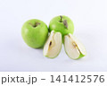 fresh green apples isolated on white background 141412576