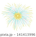 黄色と青の花火 141413996