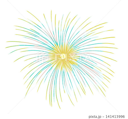 黄色と青の花火 141413996