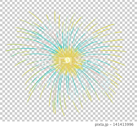黄色と青の花火 141413996