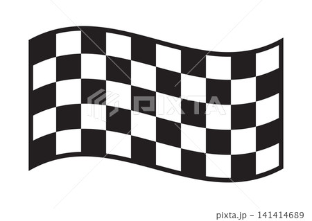 Winding rally flag canvas with checkered black and white texture. Start or finish signal on sport car competitions. Rally, karting or motocross prop. Vector graphic illustration Winding rally flag canvas with checkered black and white texture. Start or finish signal on sport car competitions. Rally, karting or motocross prop. Vector graphic illustration 141414689