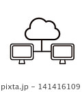 クラウドネットワーク接続のラインアイコン 141416109