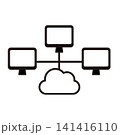 クラウドネットワーク接続のラインアイコン 141416110