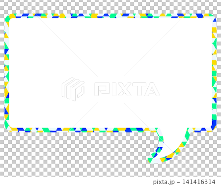 Stained glass style speech bubble, triangle pattern, square Stained glass style speech bubble, triangle pattern, square 141416314